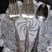 Silver Plate Mixed Pattern Large Serving Spoon, Fork and Pie Server Set