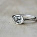 White Topaz Sideways Ring - Bezel Set Sterling Silver
