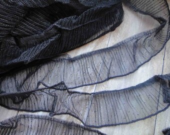 Nice black ruffle lace 2 inches wide 1 yard listing