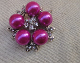 Buckle with pearls and rhinestones 1 pieces listing