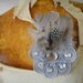 Cute blue flower with feather and rhinestones 1 piece listing.
