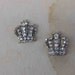 Cute silver crown buckle with rhinestones 2 piece listing