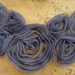Cute embroidered flower applique grey color