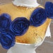 Cute embroidered chiffon flower applique royal blue color