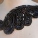 Cute embroidered and beaded applique with sequins black color 1 pieces listing