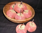 Primitive Large Red Apple Fruit  Ornies-Bowl Fillers-Set Of 5