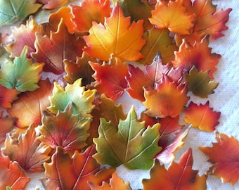 Gum Paste Fall Leaves Edible Cake Decorations