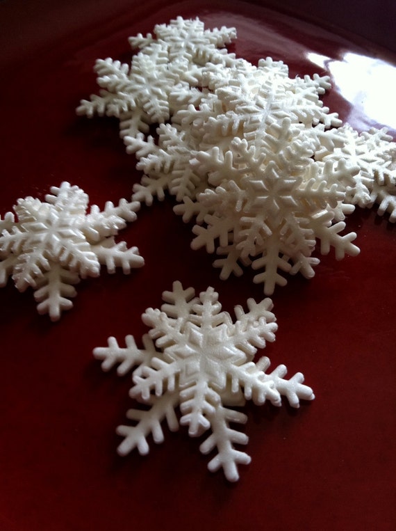 Cake Decorations Edible Snowflakes Large Size Gum Paste