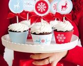 Merry Little Christmas Printable Cupcake Toppers and Wrappers Il_170x135