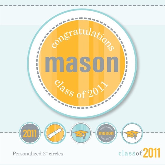 Graduation Class of 2013 2" inch CUSTOM circles - DIY Printable Il_570xn