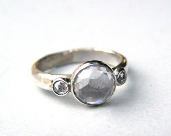 Engagement Ring wedding ring -Topaz ring ,925 silver sterling ring ,Gift for her, Anniversary ring, Promise ring, Similar diamond stone,