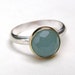 Blue Aquamarine Ring - Recycled 14k yellow Gold with Blue Aquamarine and silver sterling ring Made to order