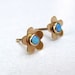 Opal Earrings Gold studs earring -Flower Gold 14k gold post earrings