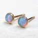 Opal Earrings gold Stud earring 14k yellow Gold opal post earrings