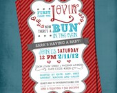 First Came the Lovin. Bun in the Oven Baby Shower Invite by Tipsy Graphics. Any colors Il_170x135