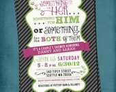 Something for Him, Her or Something for the Both of Them. Couple's Wedding Shower Invite. By Tipsy Graphics. Any colors Il_170x135