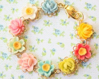 Flower Girl Bracelet, Flower bracelet, gift for girls