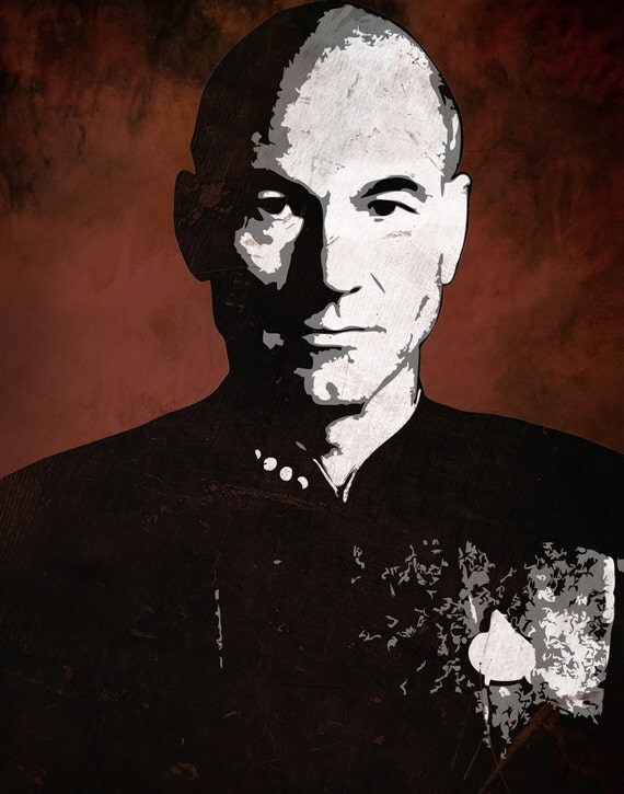 Star Trek Captain Jean Luc Picard 11 X 14 Pop Art Print