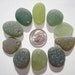 Drilled Beach Sea Glass 10 Top Drilled Olive, Citron, Forest Green Hawaii Beads Jewelry Quality