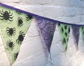 Halloween Bunting Purple and Green Spiders and Webs Il_170x135