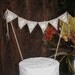 Rustic Wedding Cake Topper MR & MRS Bunting in white on natural cotton