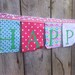 Happy Birthday Fabric Banner Pink Peace Party turquoise pink apple green