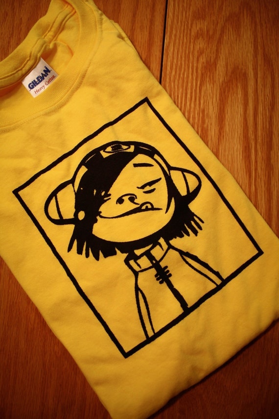 Noodle Gorillaz Screenprinted TShirt by on Etsy