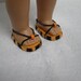 Orange & black striped sandals for 18 inch American Girl doll