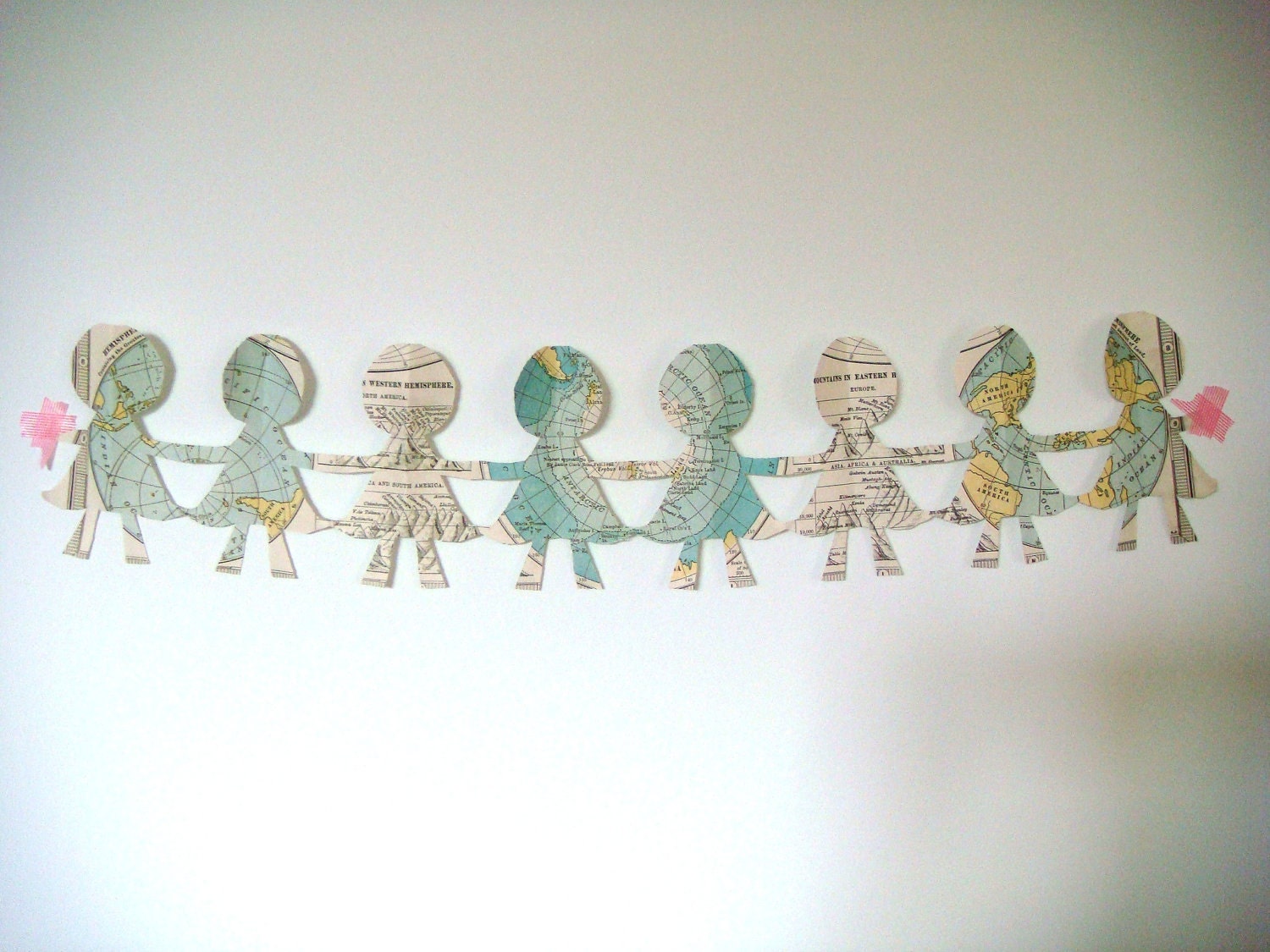 Paper Doll Chain Around the World by laylaloustudio on Etsy