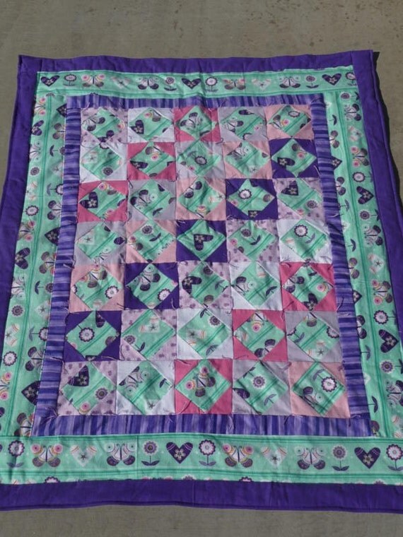 Quilt Flannel Baby Quilt / Lap Quilt Hand Made