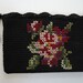 RESERVED - Vintage Needlepoint Cosmetic Bag or Small Purse with Floral Lining