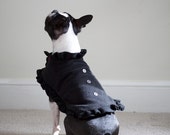 Items similar to Black Countess Fleece Dog Coat with Red Lining (Medium ...