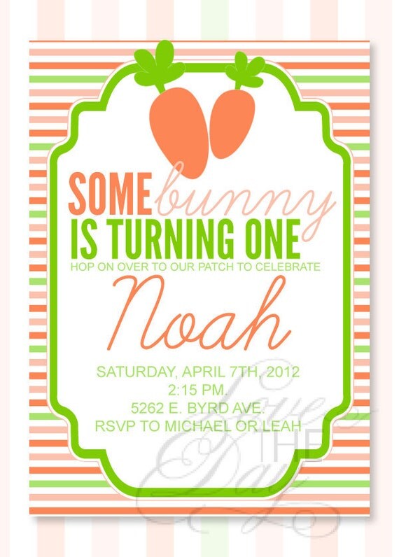 Hoppy Birthday Spring PRINTABLE Invitation by Love The Day Il_570xn