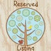 Reserved for Rachael