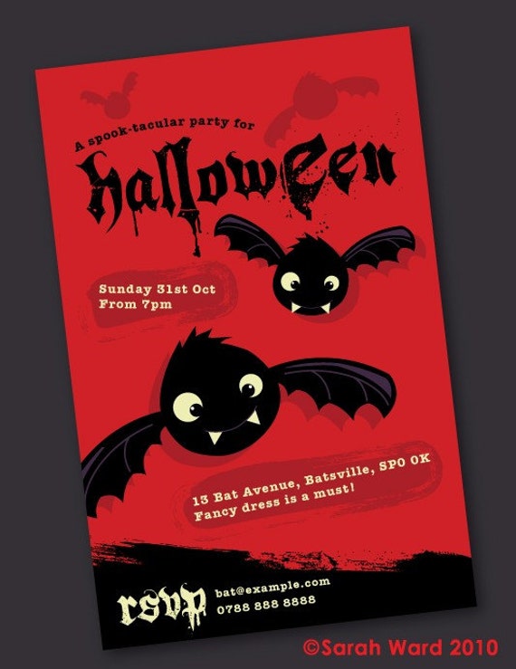 Bat Invitations For Halloween 7