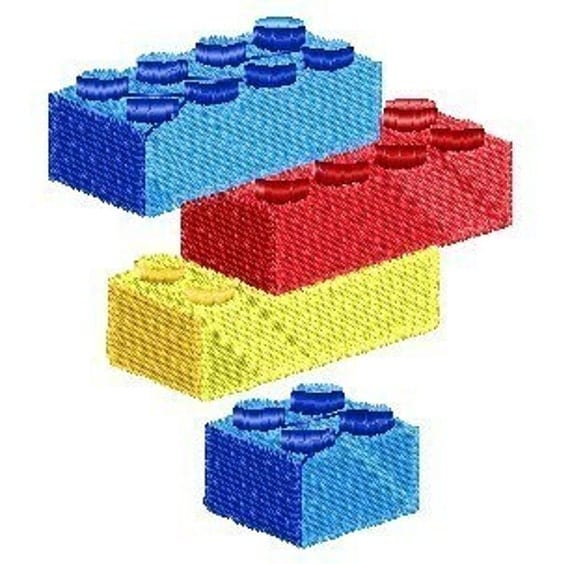 Lego Block Digitized Embroidery Design