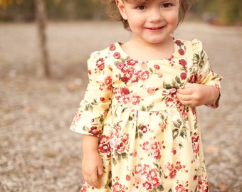 INSTANT DOWNLOAD- Ella Dress (sizes 6/12 to months to 6) PDF Sewing Pattern and Tutorial