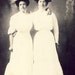 Grace and Elna in WHITE COTTON Dresses and Flowery Hats Photo Postcard 1909