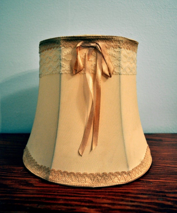 Vintage 50's 60's Peach Boudoir Lamp Shade by JoieDeCleve on Etsy