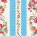 Lecien Flower Sugar Blue Flower Stripe fabric 30364-70 -- 1 yard, in stock