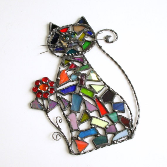 Stained Glass Cat Suncatcher 4551