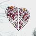 Glass Heart Peace Sign Stained Glass Suncatcher