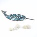 Stained Glass Narwhal Suncatcher, Mosaic Narwhal