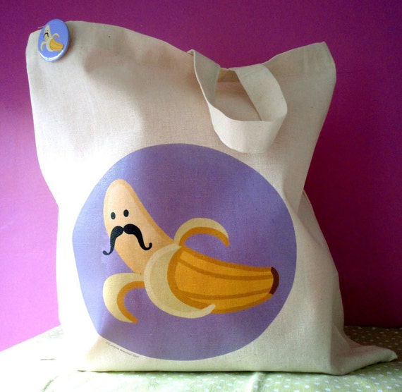 banana with mustache plush