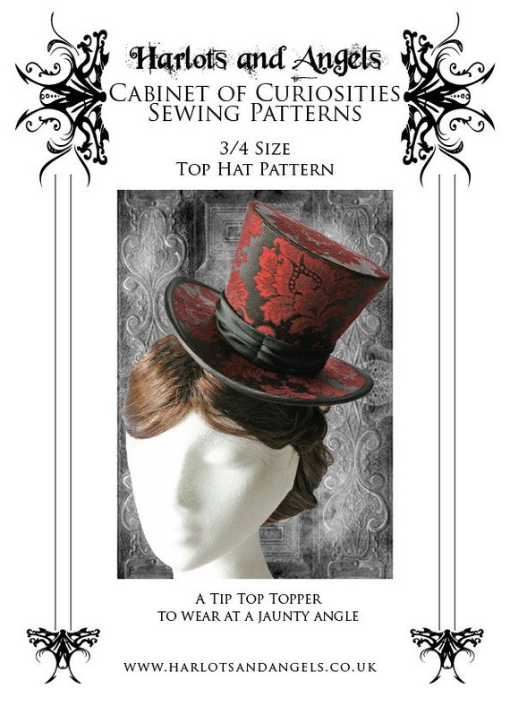 Buckram 3/4 Top Hat Millinery Sewing Pattern (3/4BHP) by Harlotsandangels steampunk buy now online