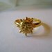 Sunburst. Golden Sun Face charm ring