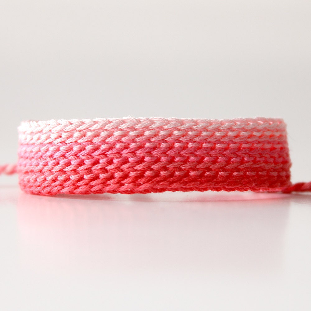 Ombre Bracelet Pink Friendship Bracelet Wide Friendship