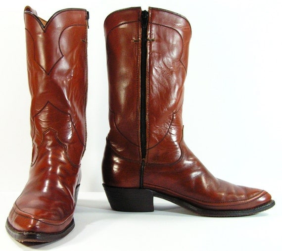 vintage zipper cowboy boots womens 10 m b by vintagecowboyboots