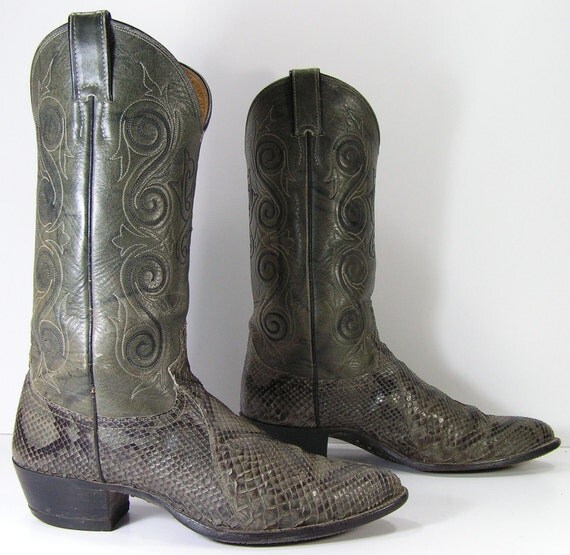 grey python boots