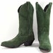cowboy boots womens 6.5 B M green leather suede western